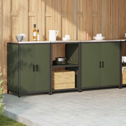 Ensemble de rangement cuisine 3 pcs Vert olive 210 x 50 x 92 cm