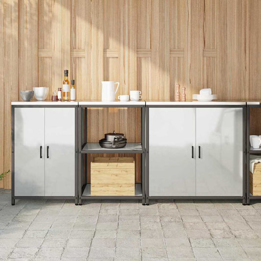 Ensemble de rangement cuisine 3 pcs Argent 210 x 50 x 92 cm