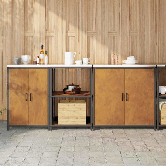 Ensemble de rangement cuisine 3 pcs Rouillé 210 x 50 x 92 cm