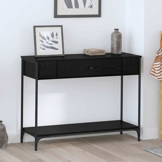 Table console Chêne noir 100 x 34.5 x 75 cm Bois d'ingénierie